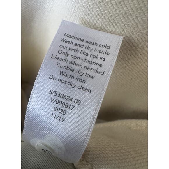 Athleta Sculpek Flex Straight Leg Ankle Jean High Rise Bone Yellow Cream Size 4 - Picture 9 of 15